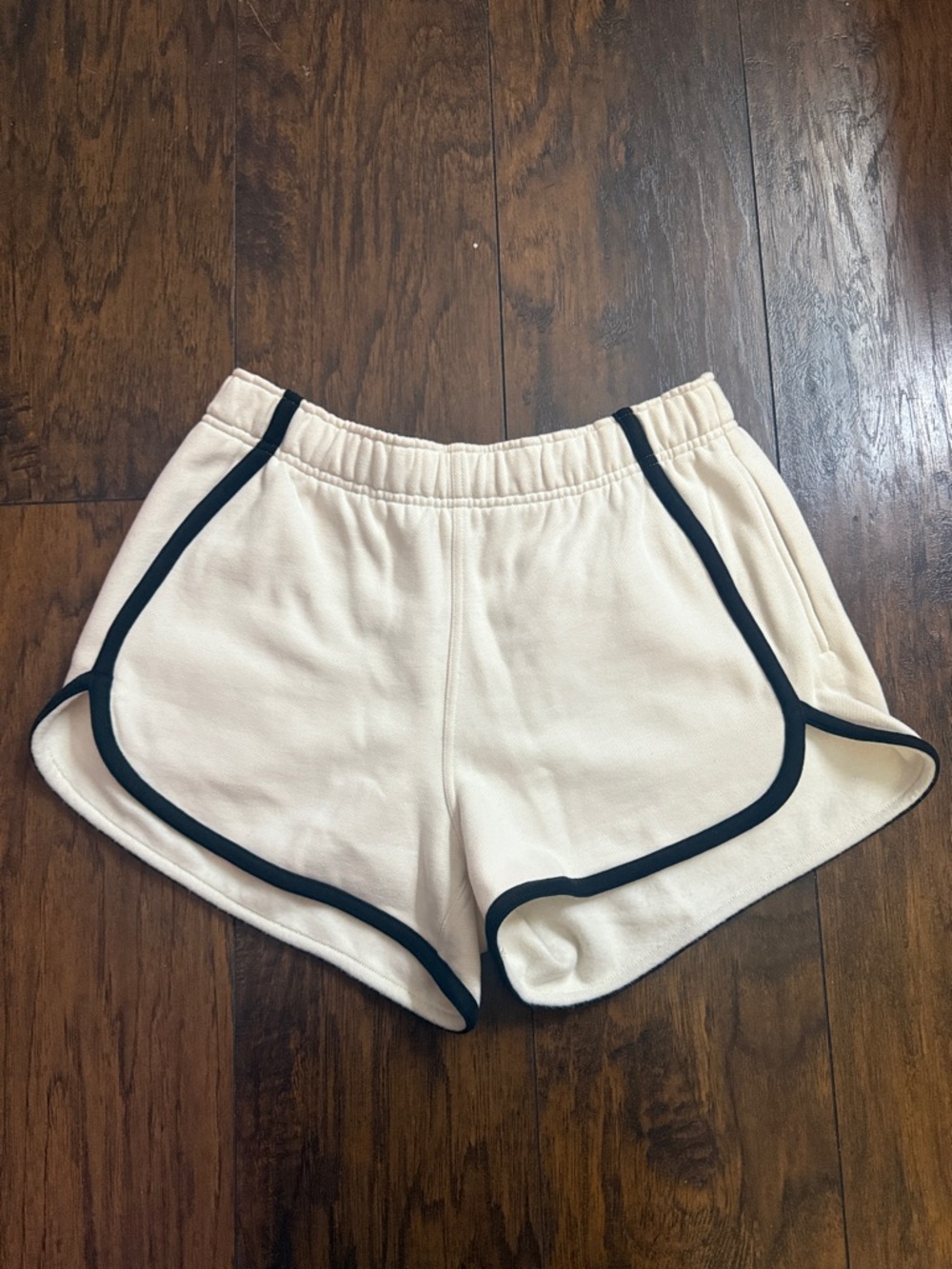 lululemon athletica Cream Athletic Shorts with Black Trim